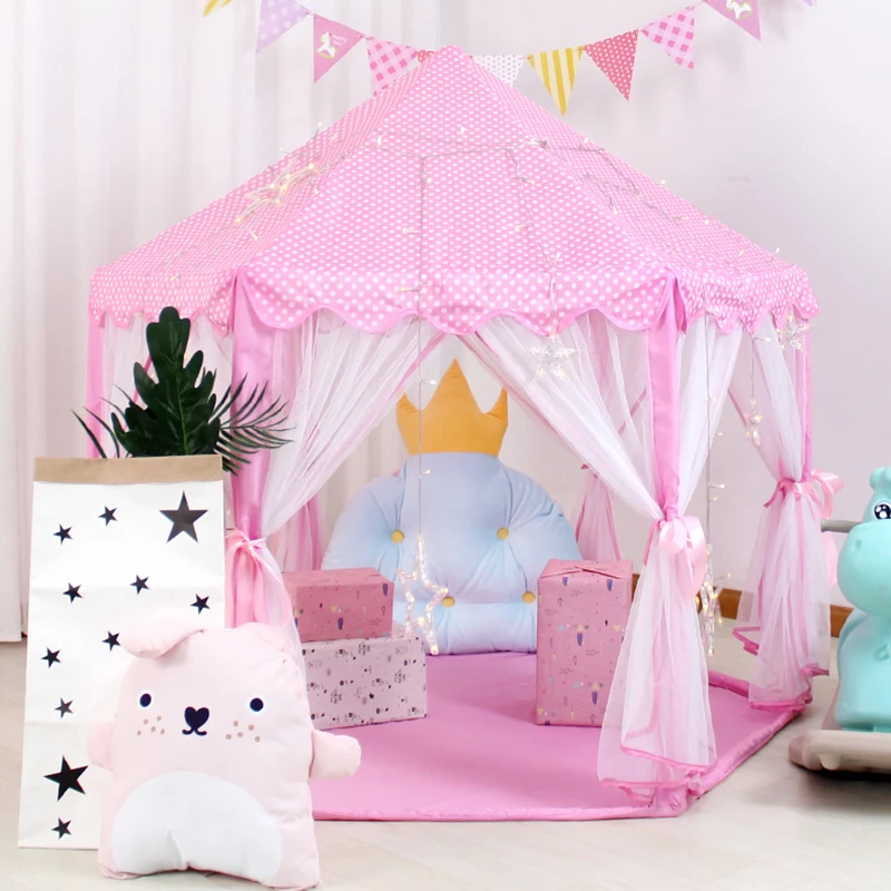 

Kids Game Small House Children's Tent Secret Space Baby Nap Anti-mosquito Play Game Activity Fairy Princess Castle Toy Girl Gift