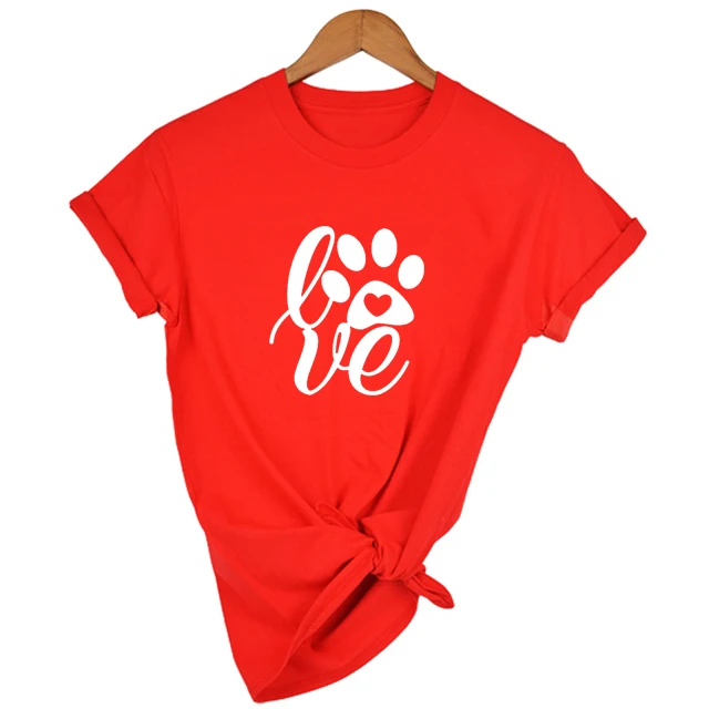 Love Paw T-Shirt Tee Women Funny Graphic Tshirt Tumblr Aesthetic Clothes Camisetas Art Girls Tees T Shirts Street Style | Женская одежда
