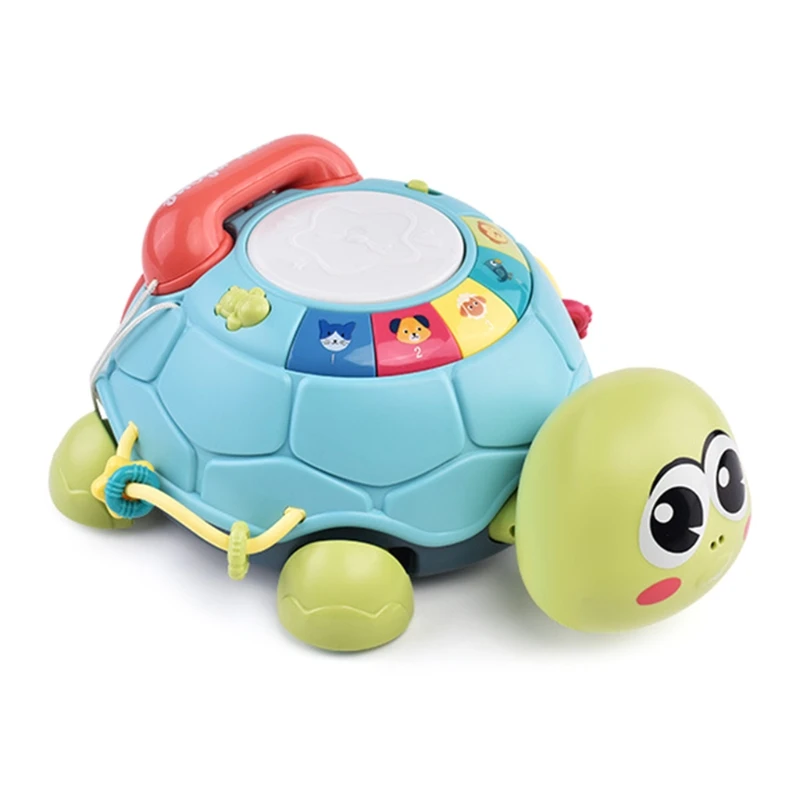 

2021 Kids Simulation Electric Lifelike Turtle Play Toys Multifunctional Push-Pull Chick Shaped Set Portable Educational Toys