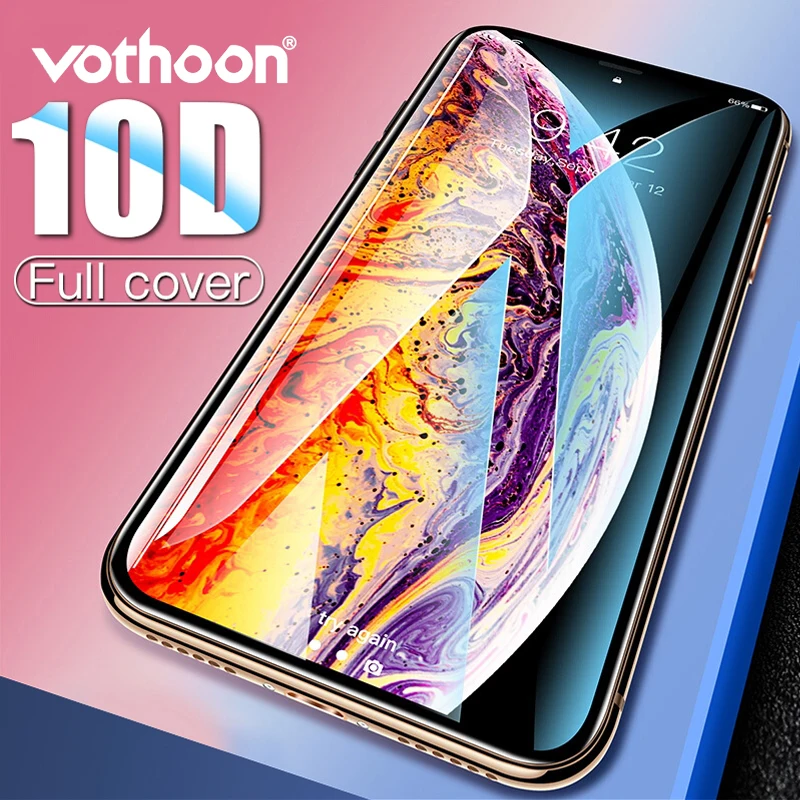 Защитное стекло для экрана vochoon для iphone Xs Max XR 8 7 6s Plus 10D полное покрытие краев защитное закаленное стекло