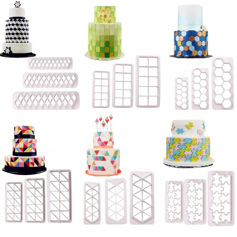 3 квадратный в виде геометрических фигур формы для печенья помадкой выпечки
