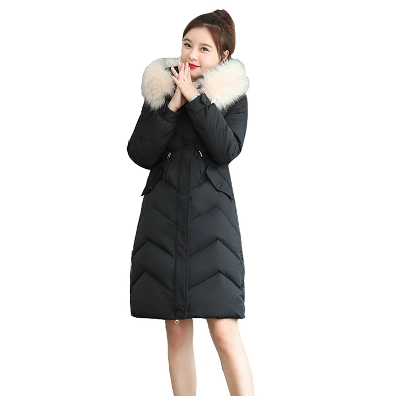 

Parker Hooded coat female new down cotton jacket Female medium long Korean Slim winter thick large size warm jackets women's