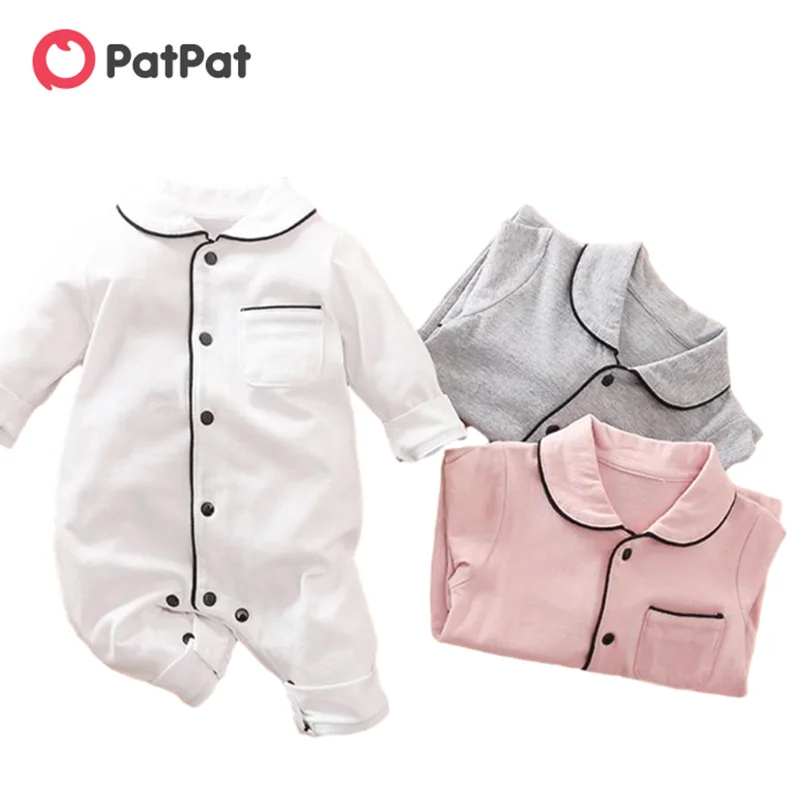 Новый весенне осенний хлопковый однотонный кардиган PatPat с воротником поло для