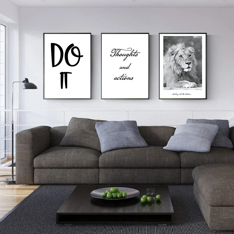 Абстрактная Картина на холсте с изображением кофейных зерен символов животных