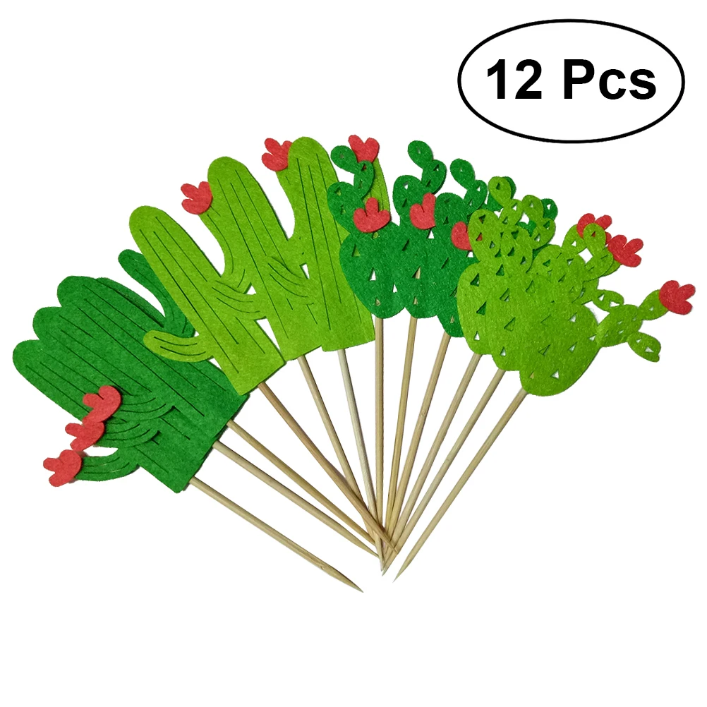 12 шт. Гавайский стиль торт и кекс зубочистки с наконечником Кактус в форме
