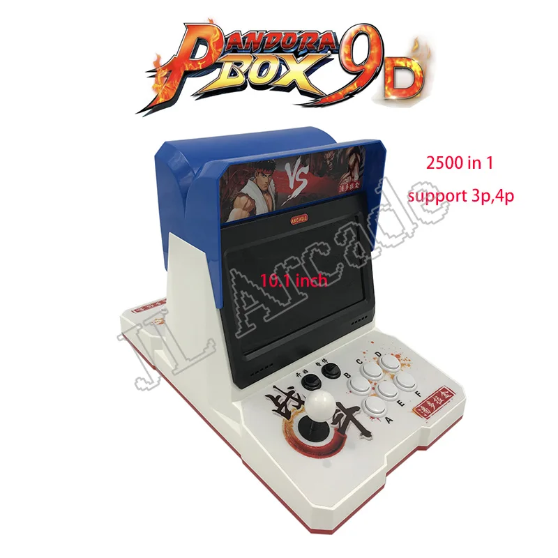 Nieuwste Pandora Box 9d 2500 В 1 пластиковый мини-аркадный 10 дюймов двойной экран 2 Speler bartop 3d tekken 1 2 3 Mortal Kombat 1 2 3 4