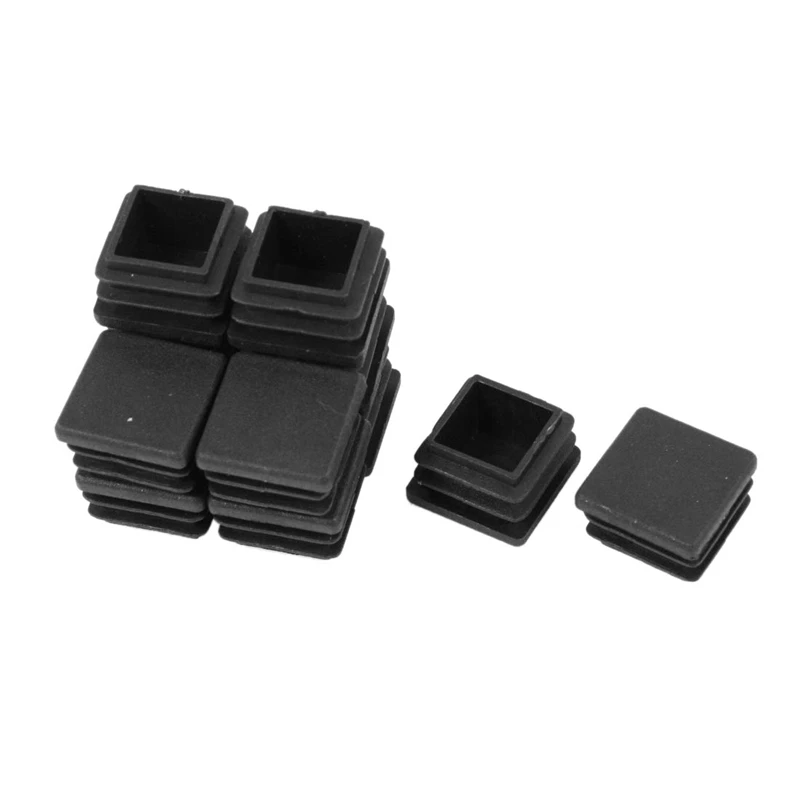 Пластиковая заглушка для ножек стула квадратная вставка черная 20 мм x 50 шт. |