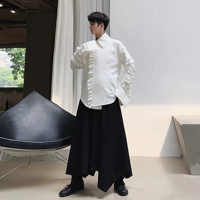 Куртка мужская плиссированная с расклешенными рукавами Повседневная Уличная