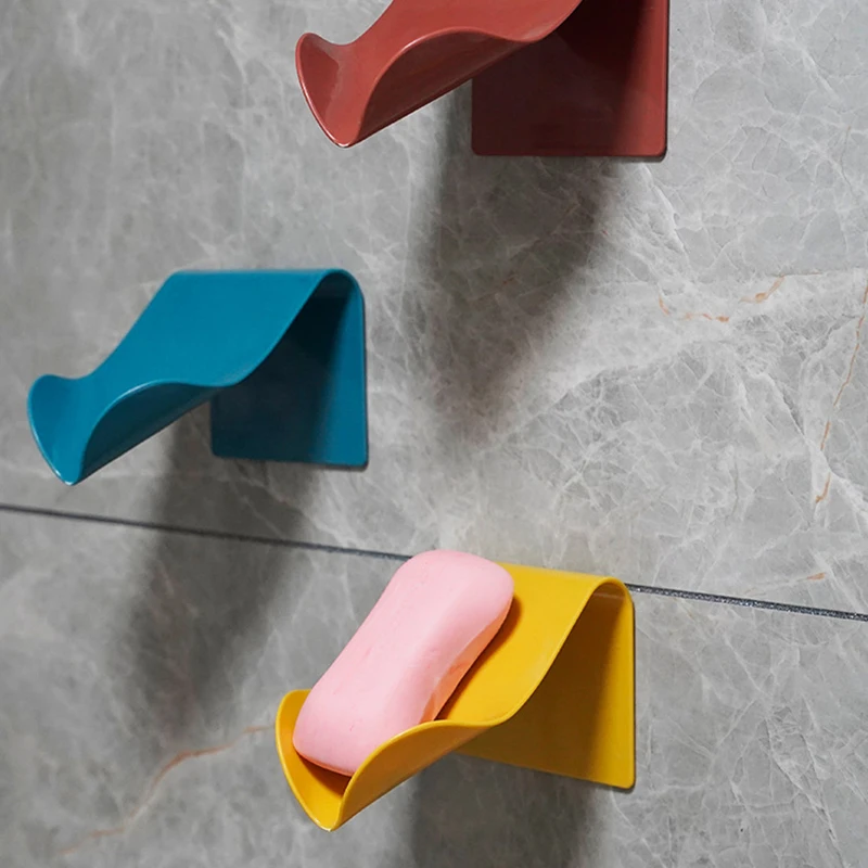 

High Quality Seamless Wall-Mounted Soap Holder Drainage Storage Finishing Racks Strong Seamless Stickers Hole-Free Soap Box