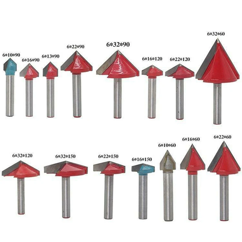 

Woodworking trimming machine chamfering drill bit trimming head 60 90 120 150degrees chamfering trimmer V-head tungsten steel