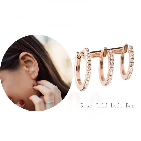 1PCS Rose Gold Left Moonmory модные серьги-кольца для женщин 925 пробы опал в серебряной оправе Huggies Серьги-кольца для женщин серьга со змеями 16 цветов - Окраска металла: 1PCS Rose Gold Left