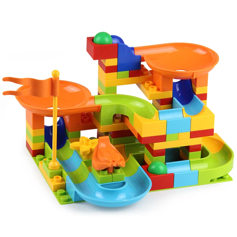 101 шт. строительные блоки Воронка слайды мраморные гонки бег Блок Совместимые