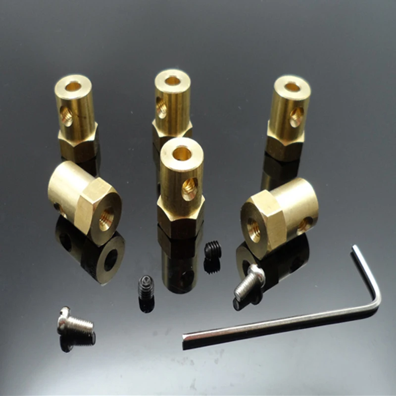 5PCS/Lot RC Model Car Wheels Connector for DC Speed Reduce Motor Hexagon Coupling Copper Couplings 3mm 4mm 5mm 6mm 7mm 8mm | Игрушки и