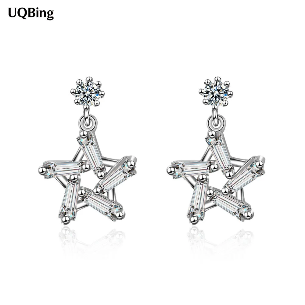 

CZ Zircon Gold Silver Star Shape Stud Earrings For Women Beautiful Jewelry Gifts Wholesale