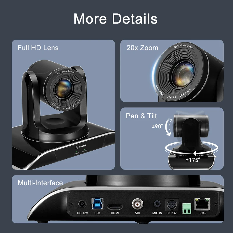 Камера ПНН с 20X зумом SDI HDMI USB профессиональная живая IP-камера для вещания решение