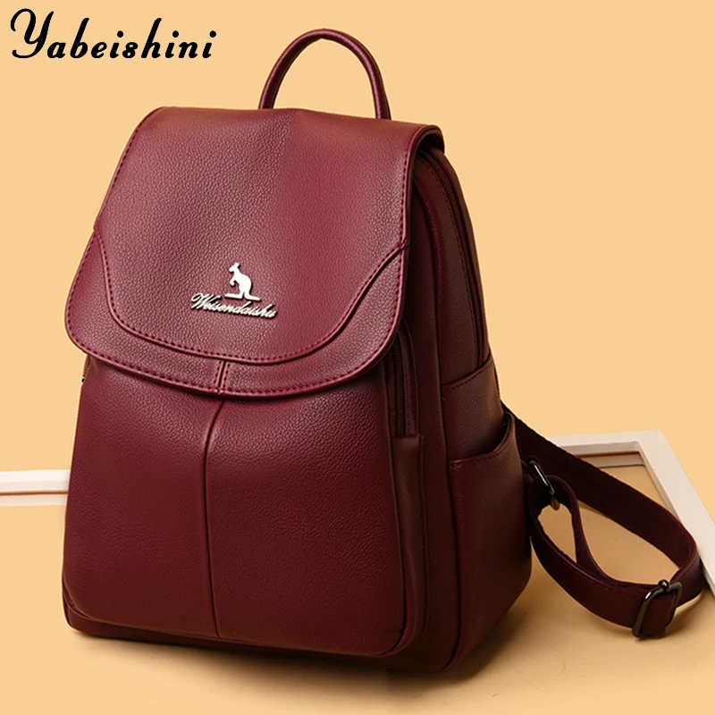 

2021 Large Capacity Retro Backpack Fashion Designer Backpack For Women Leather Good Quality School Bag For Teenage Girls New
