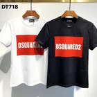 Новые летние Dsquared2 улица в стиле хип-хоп с круглым вырезом, коротким рукавом, футболка с длинными рукавами, хлопковое повседневная с буквенным принтом футболка для мужчинженщин D005