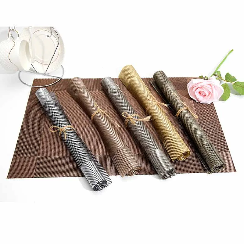 

4/6/8 Pcs Non-slip Placemats For Dining Pad Place Mat Washable PVC in Kitchen Accessories Tableware Cup Wine Mat
