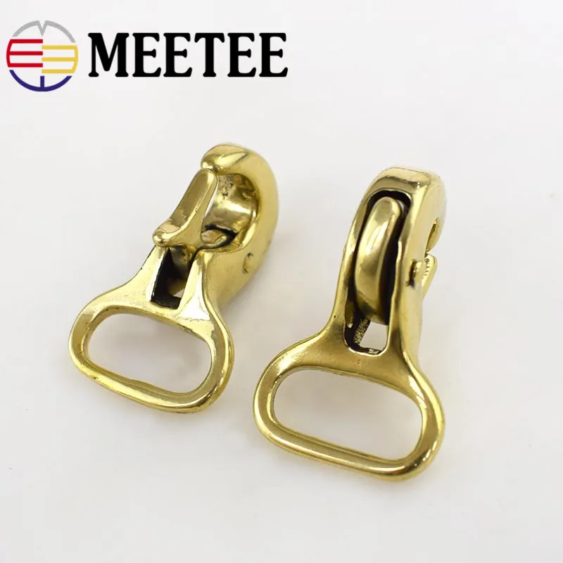 Meetee 1pc/2pcs 21mm Pure Brass Copper Hook Buckle Quick Buckles DIY Handmade Leather Trinkets Craft Clothing Accessories BD234 | Дом и сад