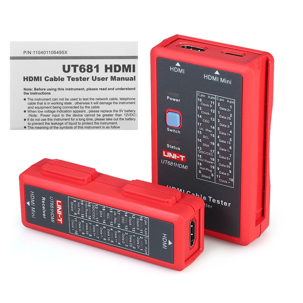 UNI T UT681 HDMI CHN провод ТЕСТЕР er мини кабель тестер проверить расстройство короткий