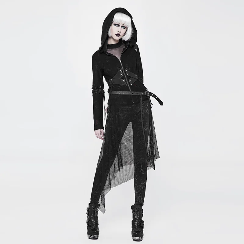Женский сетчатый ремень в стиле панк Особенный дизайн ажурная модная черная юбка