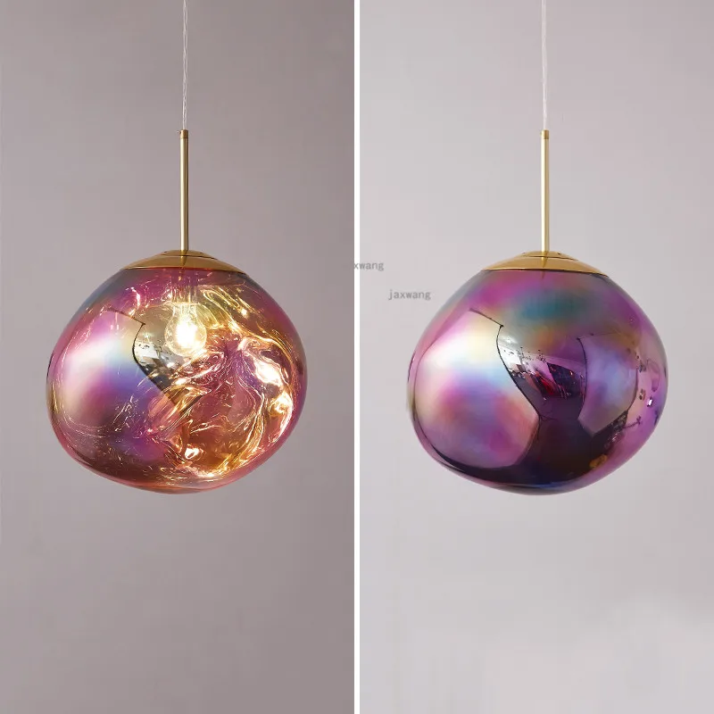 Современный светодиодный Стекло лава лампа подвесной светильник с Цвет расплава