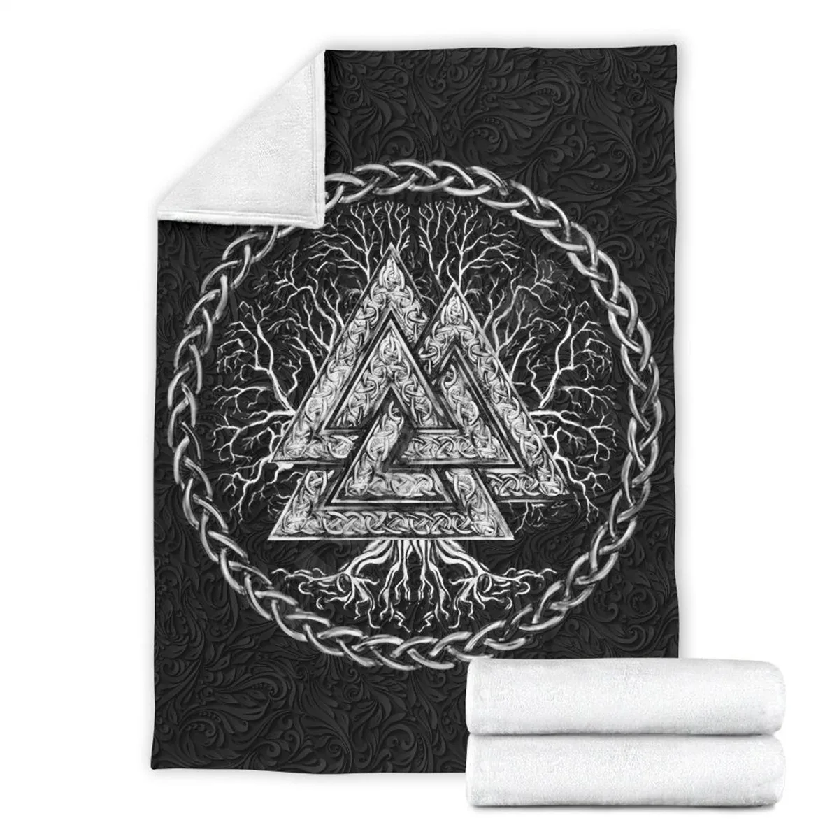 3d-одеяло с принтом викингов тату Valknut Mjolnir шерпа на кровати домашний текстиль