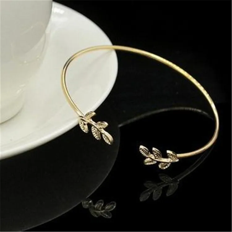 

European and American Character Leaf Bracelet Open Leaf Bracelet