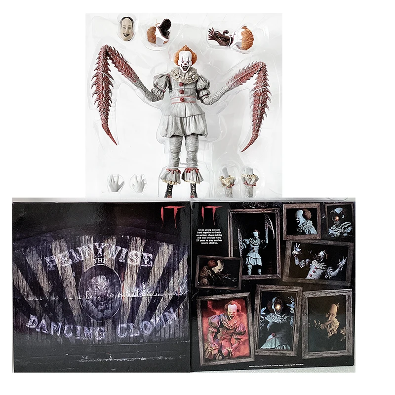 Фигурка Pennywise со светодиодной подсветкой NECA 4 головки экшн-фигурка Стивена Кинга