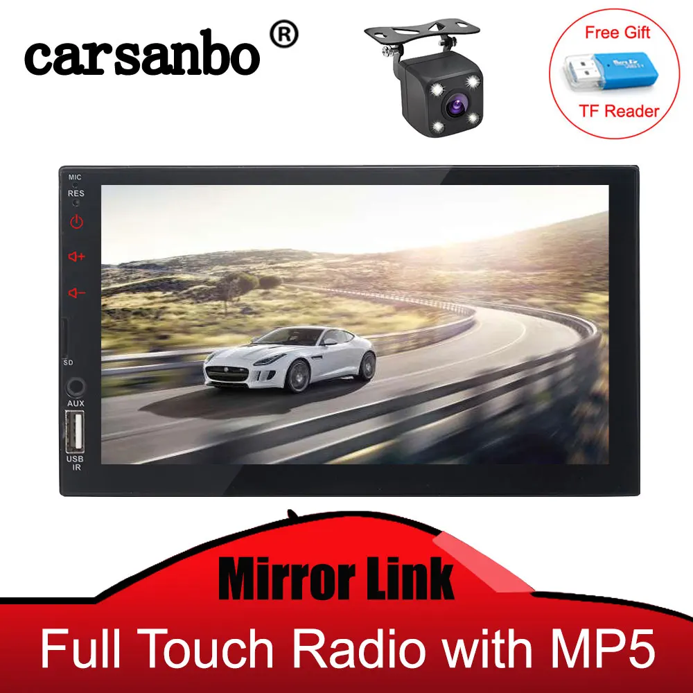 2 Din автомагнитола 7 ''HD сенсорный экран Авто радио мультимедиа Автомобиль Стерео MP5 видео плеер Bluetooth FM TF USB Зеркало Ссылка монитор
