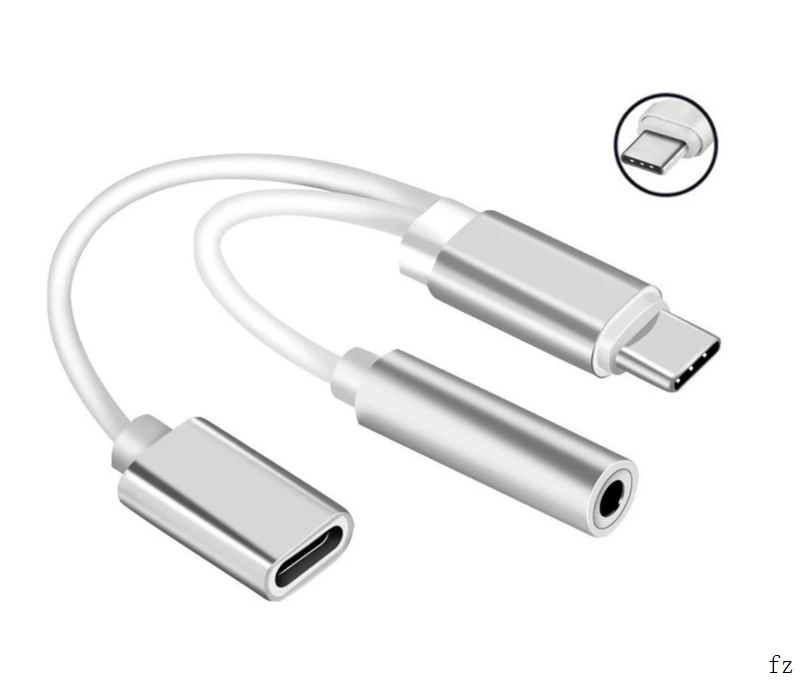 100 шт 2 в 1 usb type C кабель до 3 5 мм аудиокабель наушников AUX Jack адаптер | Электроника