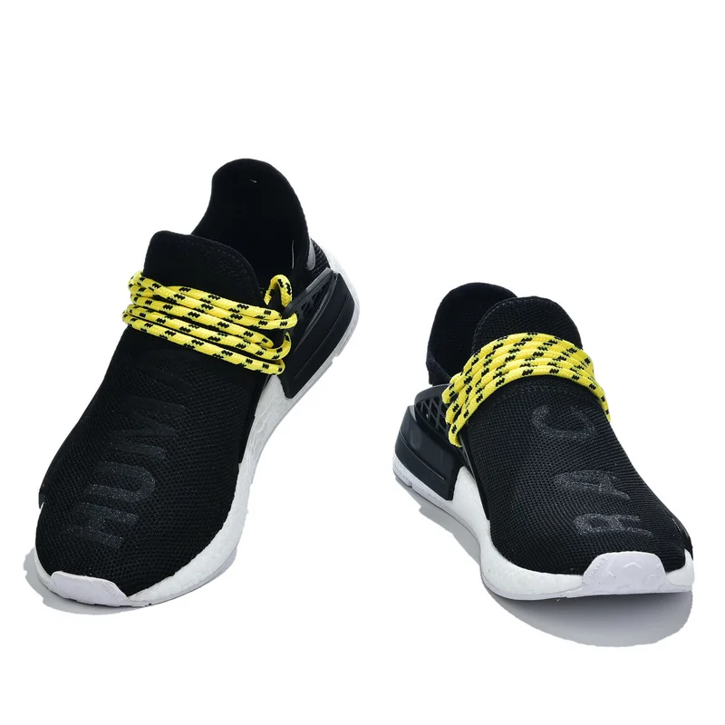 

Original Adidas Humans Race1 Black And Yellow Women Running Shoes Sneakers Unisex Breathable Men Shoes Size 36-46