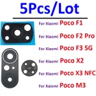 Стеклянная крышка объектива задней камеры с Ahesive для Xiaomi Poco F3 5G X3 GT NFC M3 X2 F2 F1 Redmi K40 K30 Pro, 5 шт., 100% оригинал