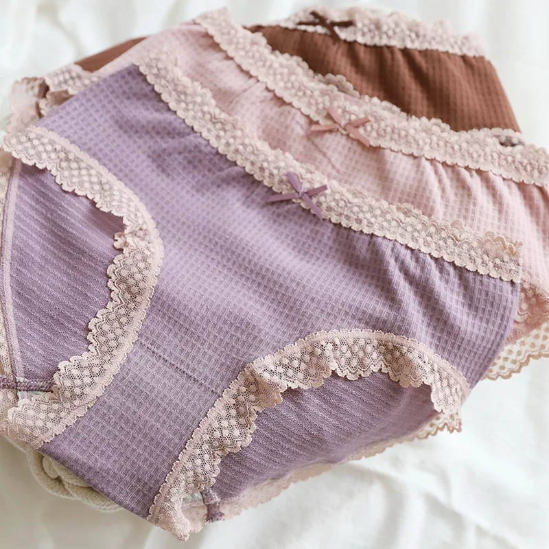 Кружевные трусики в клетку женское нижнее белье удобные модные приятные для кожи