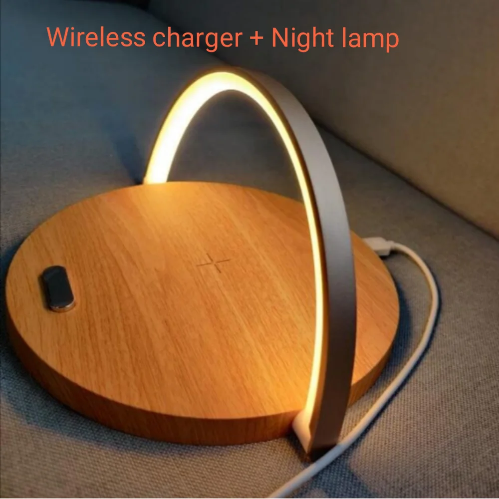 Теплое освещение беспроводное зарядное устройство Qi прикроватная лампа для iPhone X