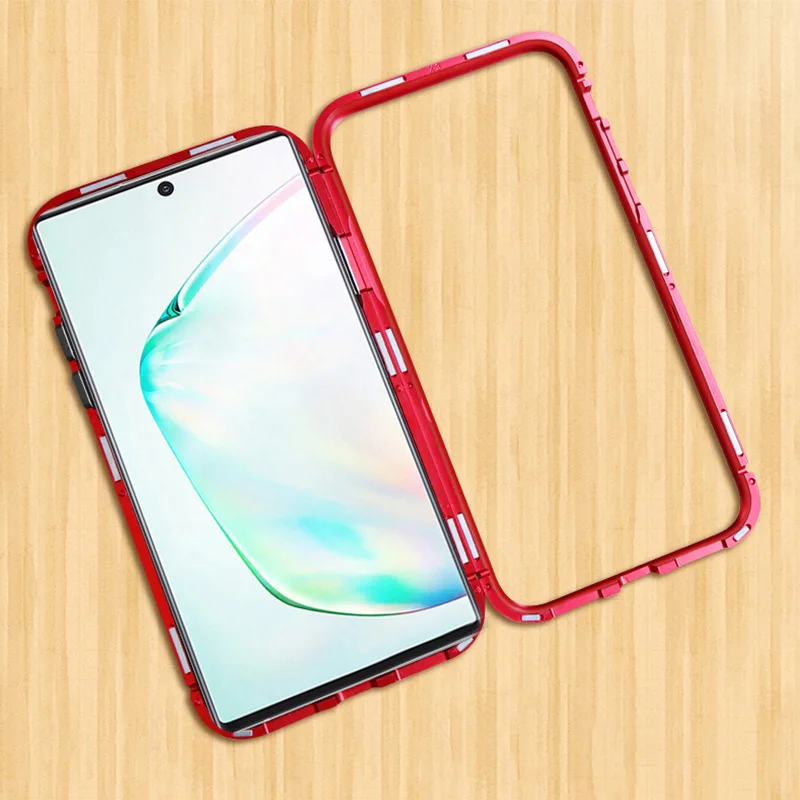 Металлический магнитный адсорбционный чехол для Samsung Galaxy Note 10 Pro 9 8 закаленное