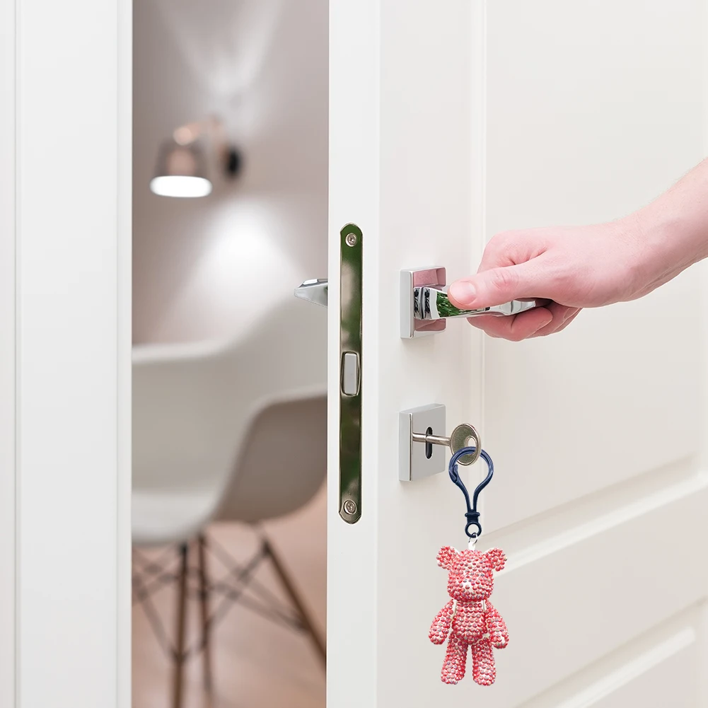 DIY Мозаика 5D 2 шт. милый Мишка со стразами брелок для девочек и женщин маленький