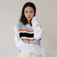 new womens vest v neck vest sweater waistcoat all match sweater korean version short waistcoat loose wool