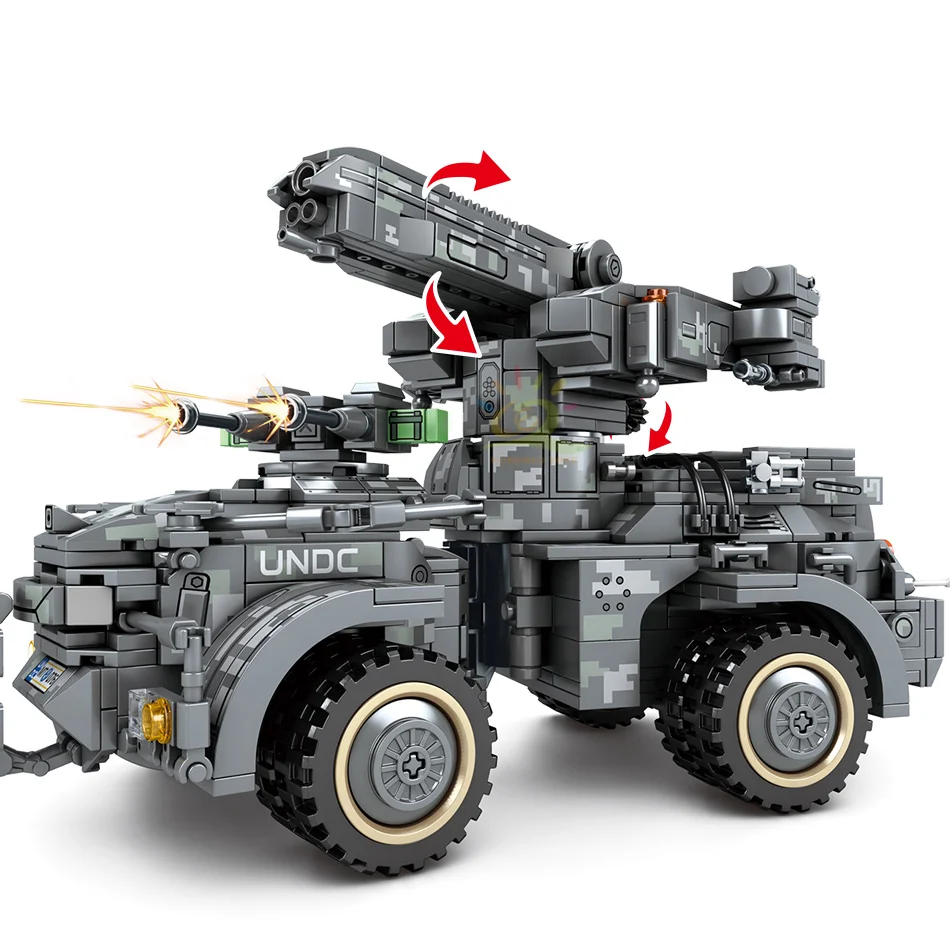 1112PCS Shanghai Fortress Self-propelled Artillery Building Blocks Military Tank Cannon DIY Children's Educational Toys | Игрушки и