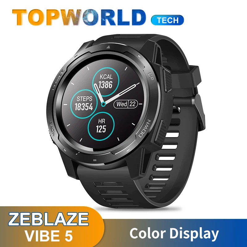 Стекло zelbase VIBE 5 Смарт часы IP67 Водонепроницаемый сердечного ритма Цвет Экран