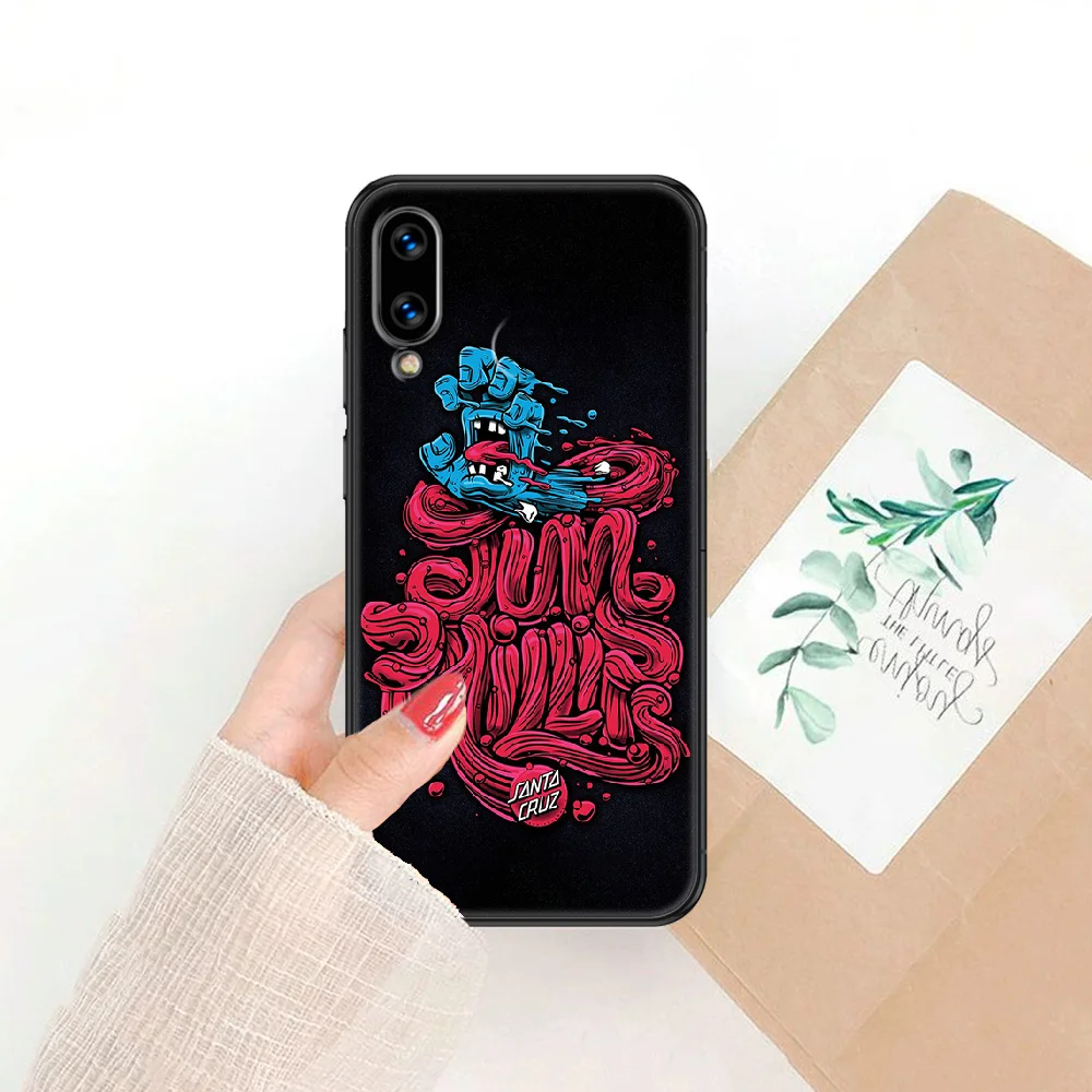 

Skateboards Santa-Cruz Phone case For Huawei Honor 6 7 8 9 10 10i 20 A C X Lite Pro Play black soft prime trend bumper silicone