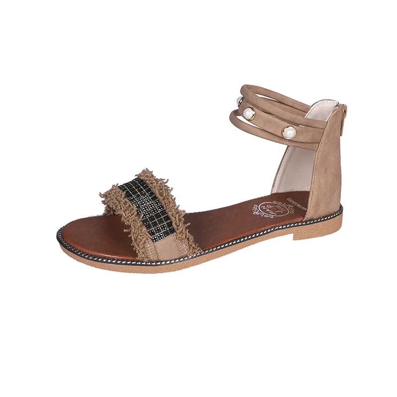 Сандалии Новая женская летняя обувь на плоской подошве женские босоножки модная