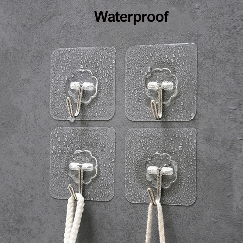 

ZhangJi strong hook traceless self-adhesive storage Hooks Towel Rack Clothes Hat Holder bathroom Kitchen Storage accessories