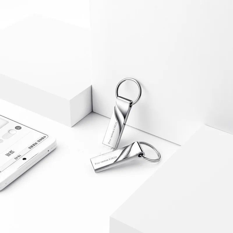 Креативный usb флеш-накопитель 128 Гб 64 Гб металлический ключ Флешка 32 ГБ флеш-накопитель 16 ГБ 8 ГБ USB 2,0 флеш-карта памяти бесплатный логотип