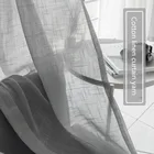 Современные занавески из хлопка и льна, полузатемняющие занавески из пряжи, однотонные занавески с перекрестной текстурой для балкона, гостиной, искусственная тюль