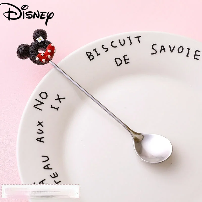 

Disney Cartoon Mickey Mouse Spoon Creative Cute Children Fruit Fork Spoon Dessert Set Coffee Spoon