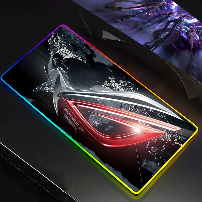 Большой офисный коврик для мыши с Rgb-подсветкой Asus Rog игровой милые игровые