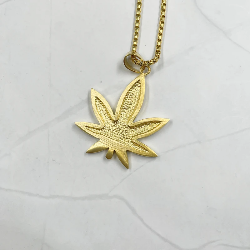 Ожерелье и подвеска в стиле хип хоп с 3D листьями конопли фианитами сверкающие