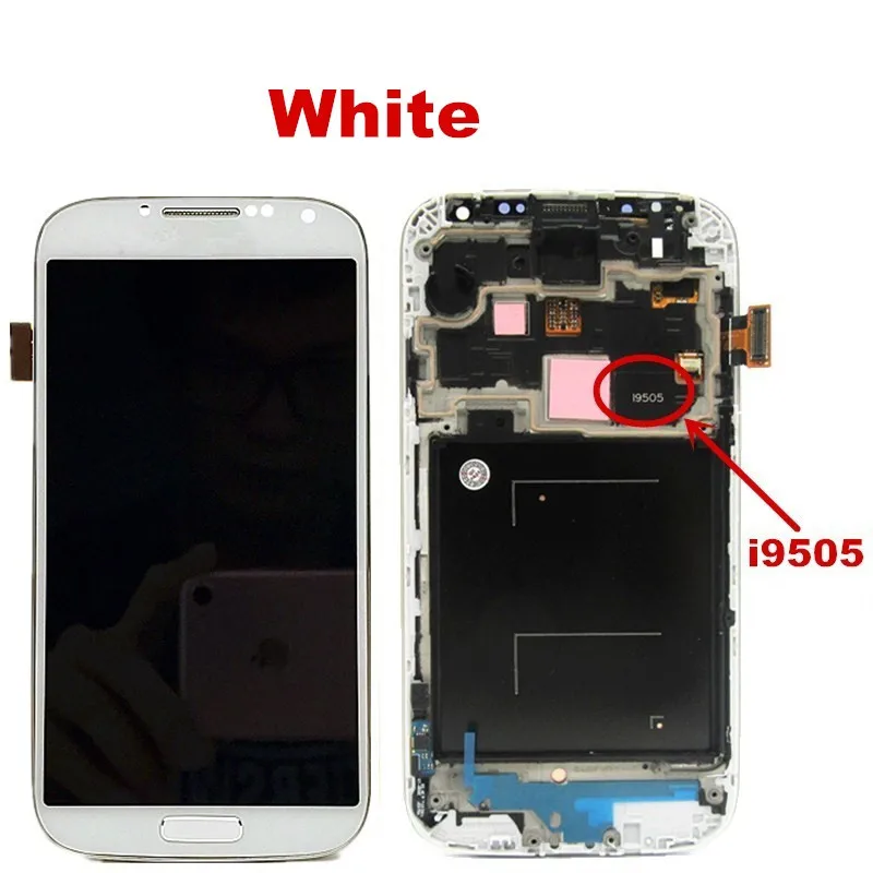 i9505 White .... Высокое Качество 5," lcd для SAMSUNG Galaxy S4 lcd дисплей с рамкой i9500 i9505 i9506 кодирующий преобразователь сенсорного экрана в сборе Замена - Цвет: i9505 White ....