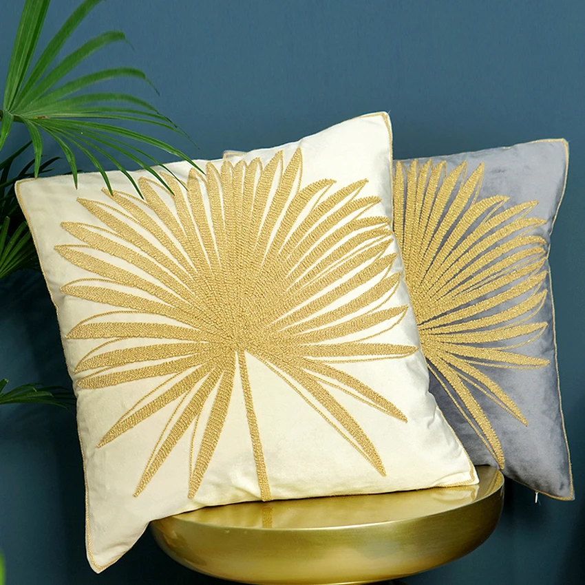 

American style cushion Velvet embroidery Decorative Throw Pillows Square Geometry Sofa Cushion Car Throw Pillows chair cushion